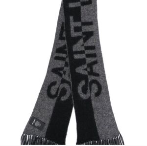 Saint Laurent Charcoal and Black Wool Scarf